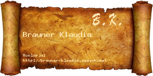 Brauner Klaudia névjegykártya